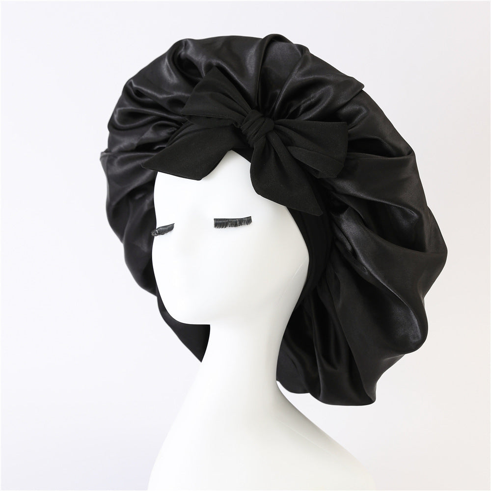 New Silk Bonnet For Sleeping Women Satin Bonnet Hair Bonnet Night Sleep Cap Scarf Wrap For Curly Hair With Tie Band For Curly Hair - MAGM Enterprises LLC