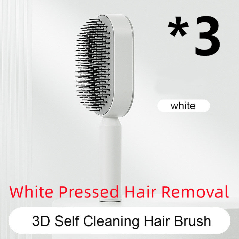 Self Cleaning Hair Brush For Women One-key Cleaning Hair Loss Airbag Massage Scalp Comb Anti-Static Hairbrush -Detangling hair brushes - Mag Max Mart