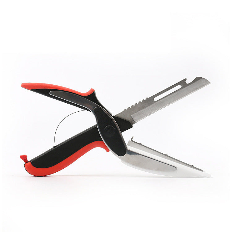 Stainless Steel Scissors Multifunctional Scissors Cutting Machine 2 In 1 Cutting Board Utility Knife - MAGM Enterprises LLC