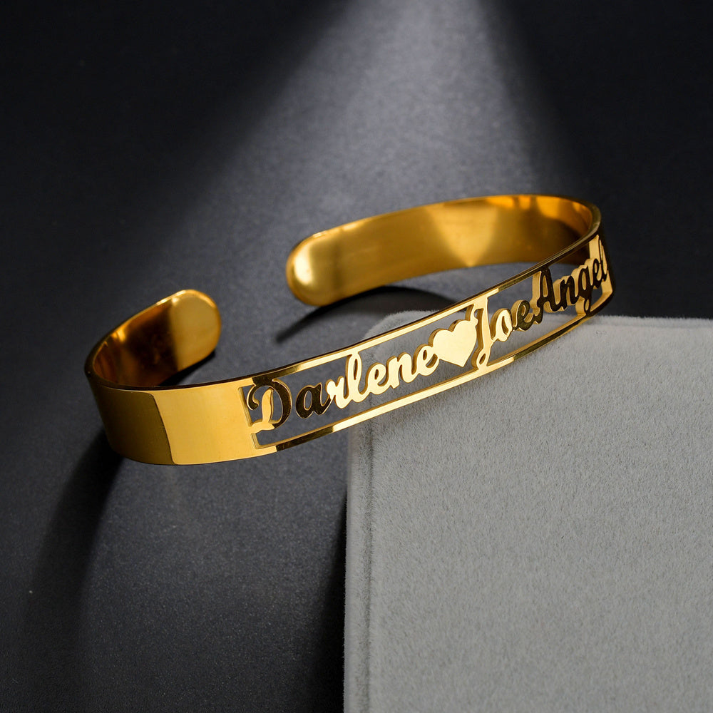 Customized Name Bracelet Personalized Custom Bangles Stainless Steel Jewelry - Order & Print your own Style - Mag Max Mart