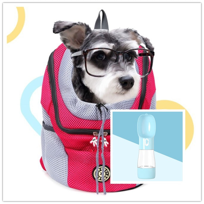 Pet Dog Carrier Carrier For Dogs Backpack Out Double Shoulder Portable Travel Outdoor Carrier Bag Mesh - MAGM Enterprises LLC