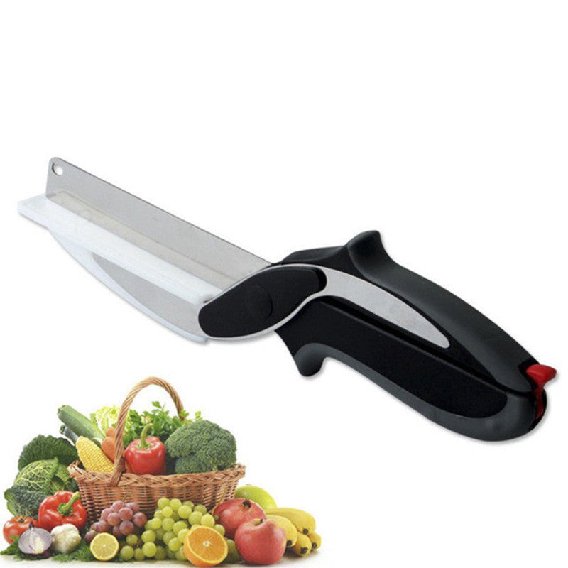 Stainless Steel Scissors Multifunctional Scissors Cutting Machine 2 In 1 Cutting Board Utility Knife - MAGM Enterprises LLC