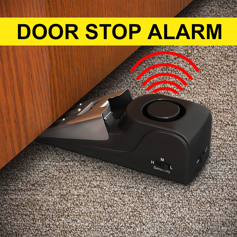 Electronic Burglar Alarm Intelligent Home Security Wedge Door Stop Alarm System Device Hotel Intruder Alert Detection - MAGM Enterprises LLC