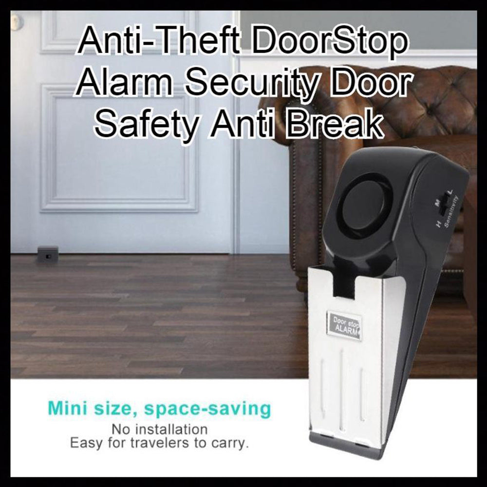 Electronic Burglar Alarm Intelligent Home Security Wedge Door Stop Alarm System Device Hotel Intruder Alert Detection - MAGM Enterprises LLC