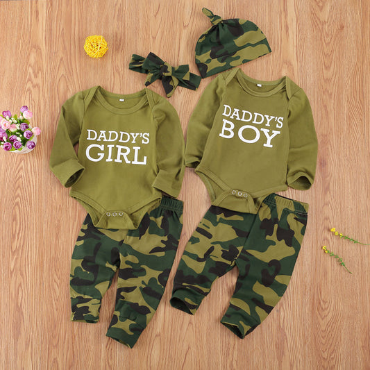 New Products Set Letter Camouflage Printed Children Set - Shirt & Pent for Girl - MAGM Enterprises LLC