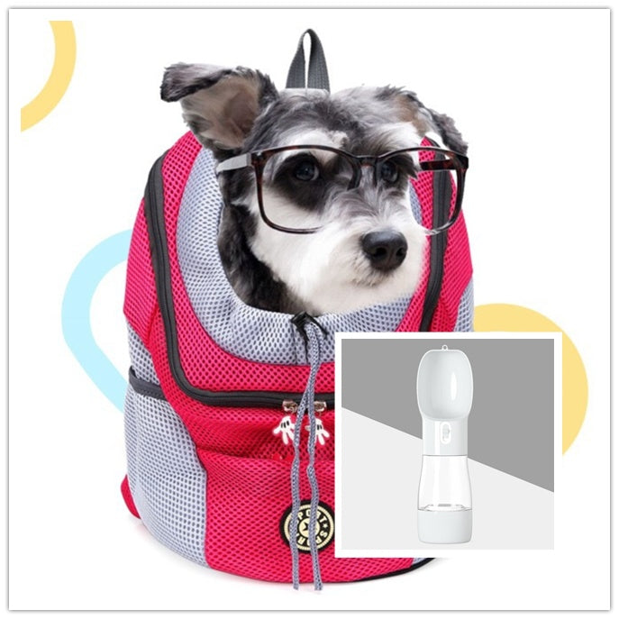 Pet Dog Carrier Carrier For Dogs Backpack Out Double Shoulder Portable Travel Outdoor Carrier Bag Mesh - MAGM Enterprises LLC