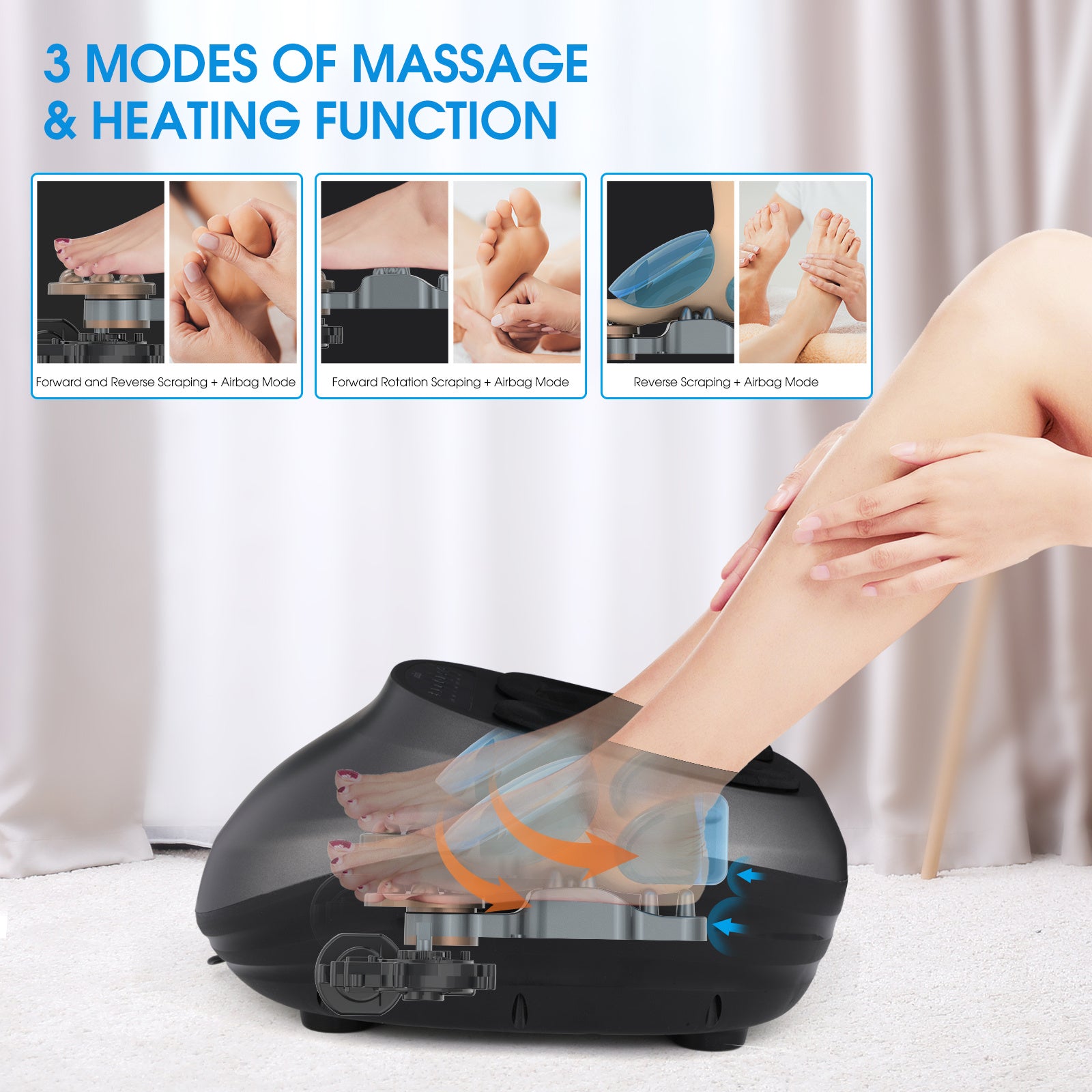 Foot Massager Machine With Heat And Massage Gifts For Men And Women Shiatsu Deep Kneading Electric Feet Massager For Home And Office Use - Mag Max Mart