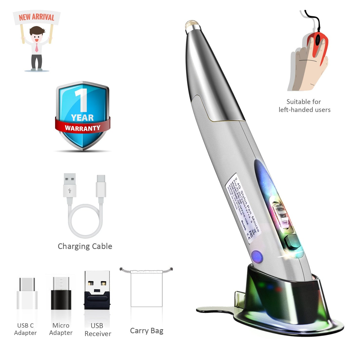 Personalized Creative Vertical Pen Mouse - Mag Max Mart