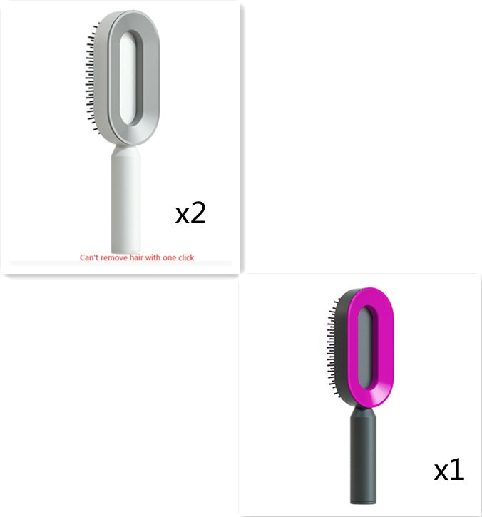 Self Cleaning Hair Brush For Women One-key Cleaning Hair Loss Airbag Massage Scalp Comb Anti-Static Hairbrush -Detangling hair brushes - Mag Max Mart