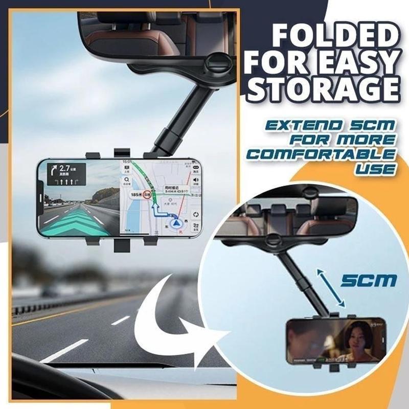 Rearview Mirror Phone Holder For Car Rotatable And Retractable Car Phone Holder Multifunctional 360 Rear View Mirror Phone Holder Suitable For All Mobile Phones And All Car - MAGM Enterprises LLC