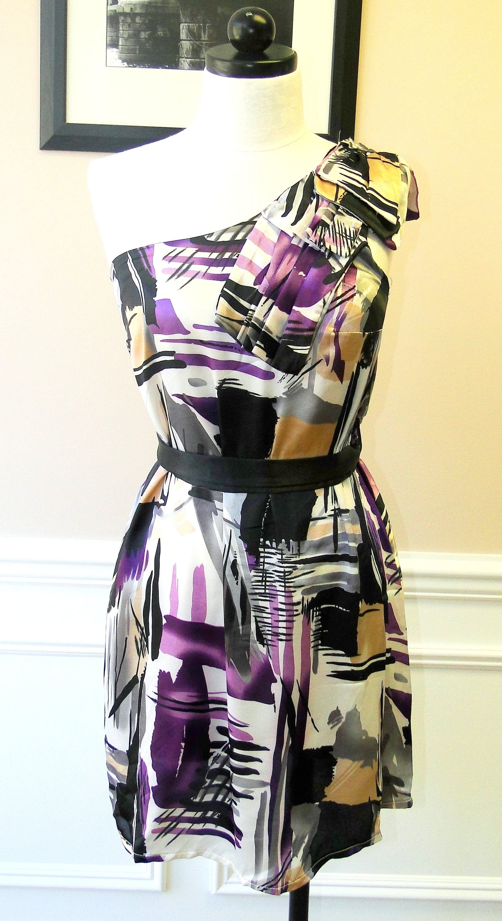 One Shoulder Belted Printed Dress top wear for Women - MAGM Enterprises LLC