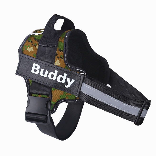 Personalized Dog Harness NO PULL Reflective Breathable Adjustable Pet Harness Vest For Small Large Dog Custom Patch Pet Supplies - MAGM Enterprises LLC