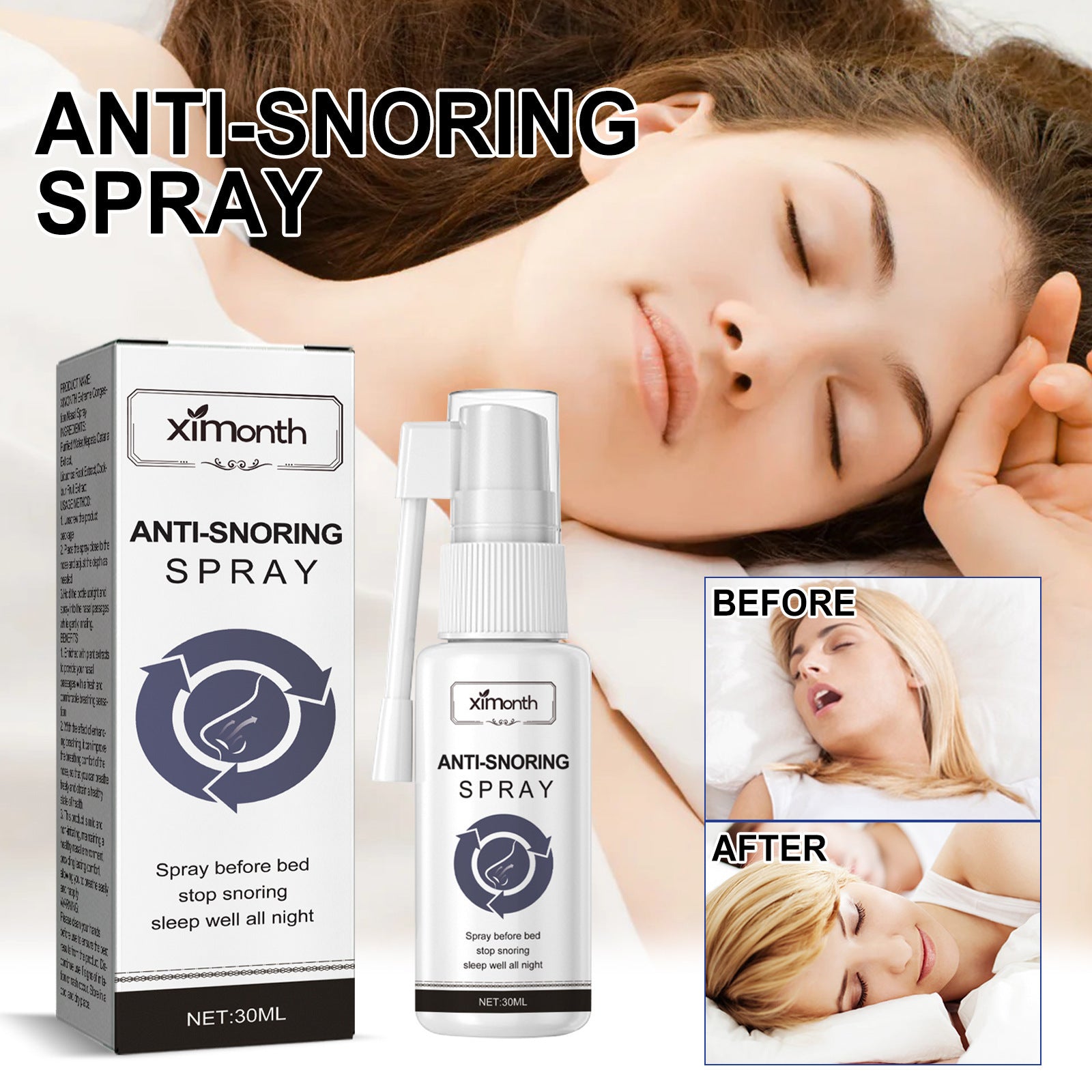 Alleviate Congestion At Night Snore Stop Snoring Nasal Care Spray - MAGM Enterprises LLC