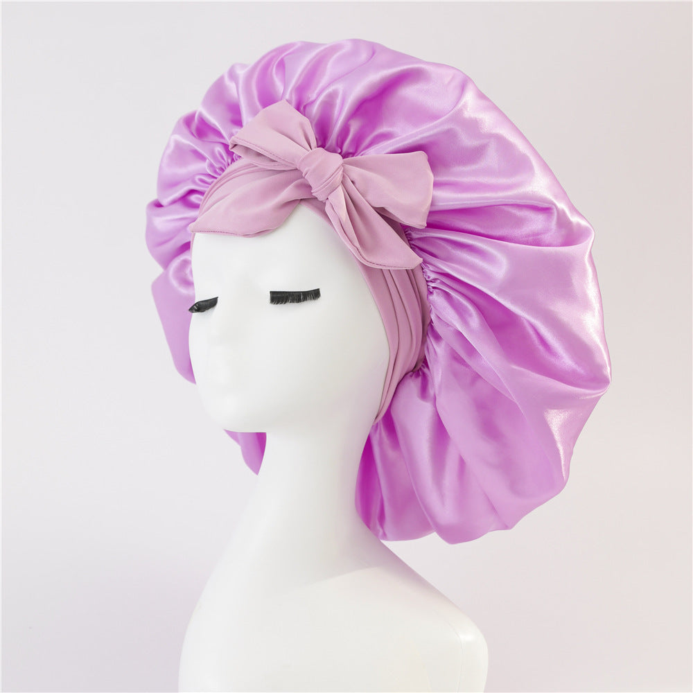 New Silk Bonnet For Sleeping Women Satin Bonnet Hair Bonnet Night Sleep Cap Scarf Wrap For Curly Hair With Tie Band For Curly Hair - MAGM Enterprises LLC