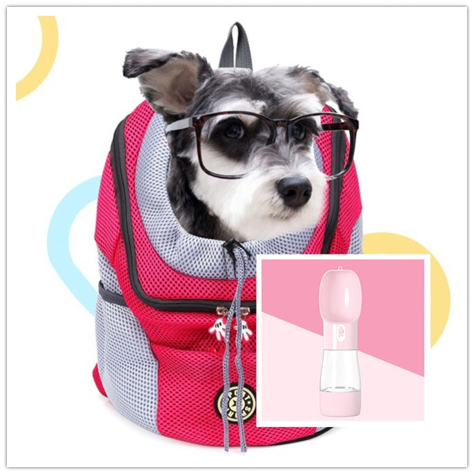 Pet Dog Carrier Carrier For Dogs Backpack Out Double Shoulder Portable Travel Outdoor Carrier Bag Mesh - MAGM Enterprises LLC