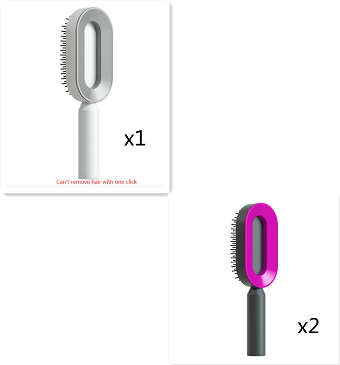 Self Cleaning Hair Brush For Women One-key Cleaning Hair Loss Airbag Massage Scalp Comb Anti-Static Hairbrush -Detangling hair brushes - Mag Max Mart