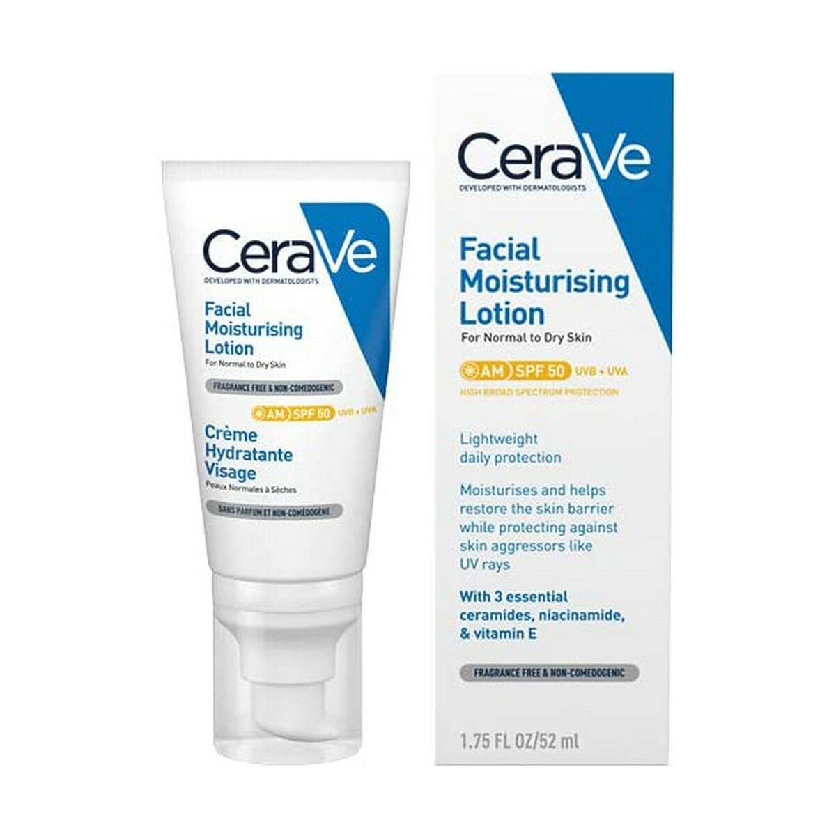 Sun Block CeraVe Facial Moisturising Lotion Spf 50 52 ml - MAGM Enterprises LLC