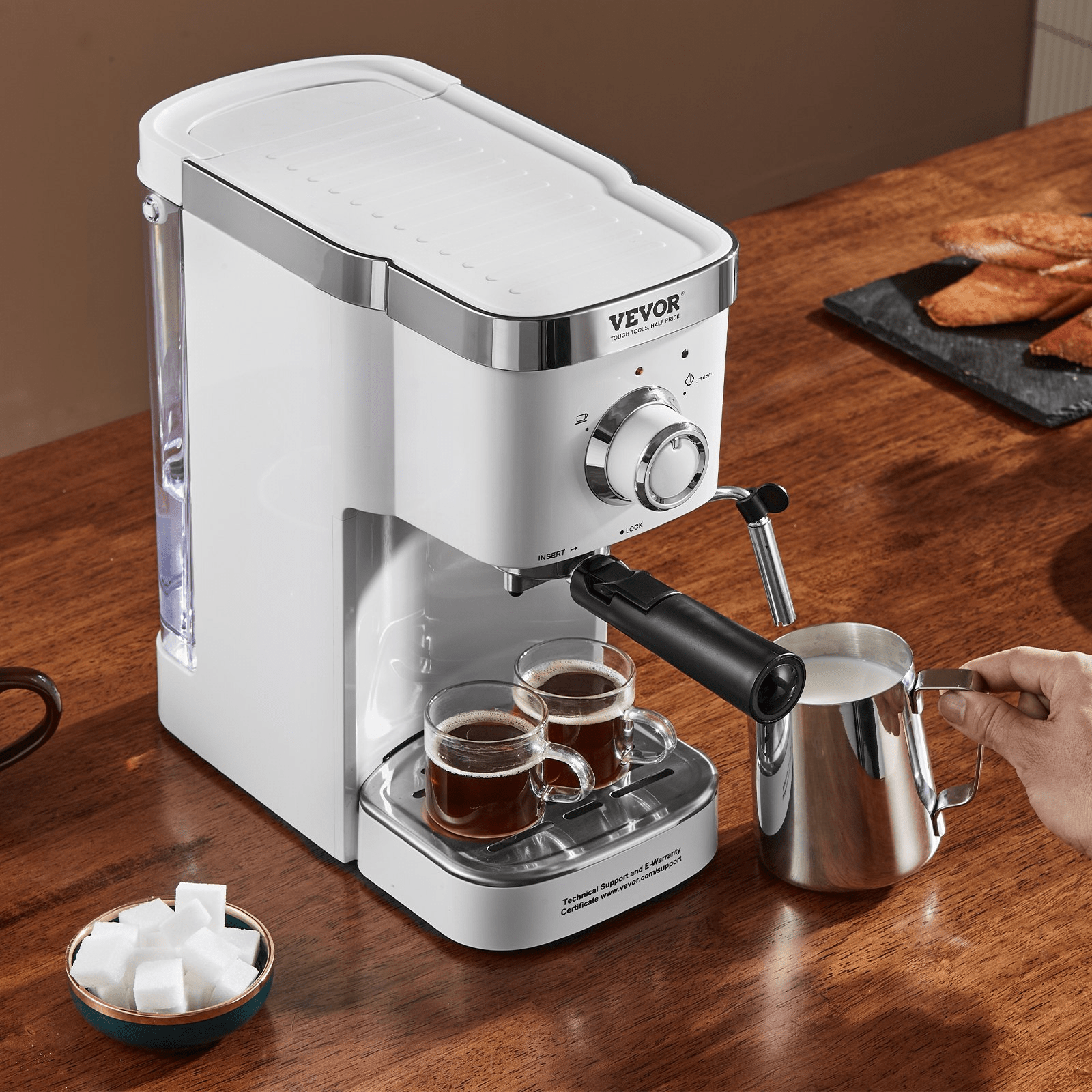 VEVOR Espresso Coffee Machine, 15Bar Semi-Automatic Espresso Maker - MAGM Enterprises LLC