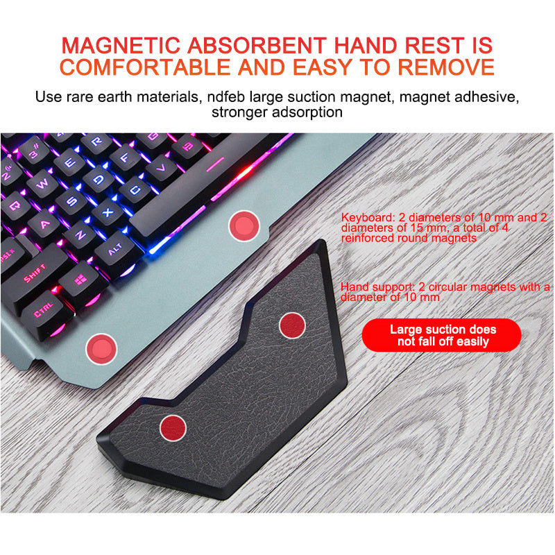 ErgonomicWired Gaming Keyboard with RGB Backlight Phone Holder - MAGM Enterprises LLC