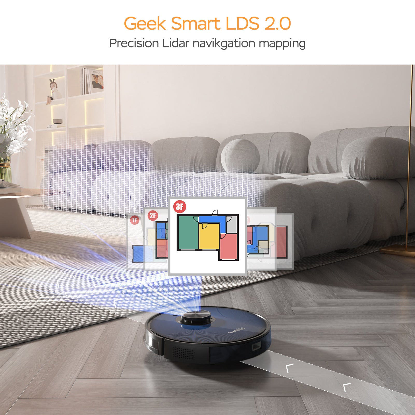 Geek Smart L7 Robot Vacuum Cleaner And Mop, LDS Navigation, & Wifi Connected - HOME VACUUM ROBOT - MAGM Enterprises LLC