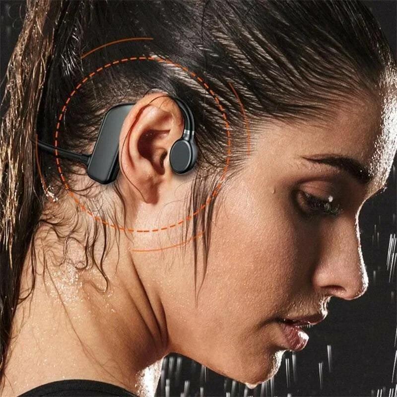 Bone Conduction Headphones Waterproof Open Ear Wireless Earbuds Bluetooth Long Playtime Sports Headset With Mic Sweatproof Premium Sound Air Conduction Earphones For Running Sports Swimming - MAGM Enterprises LLC