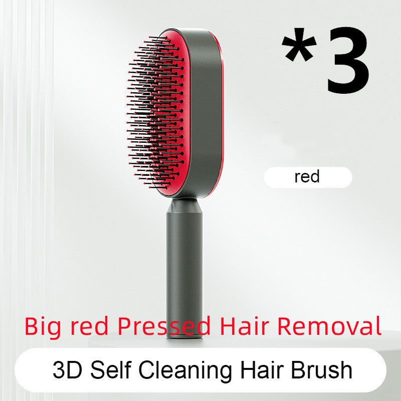 Self Cleaning Hair Brush For Women One-key Cleaning Hair Loss Airbag Massage Scalp Comb Anti-Static Hairbrush -Detangling hair brushes - Mag Max Mart