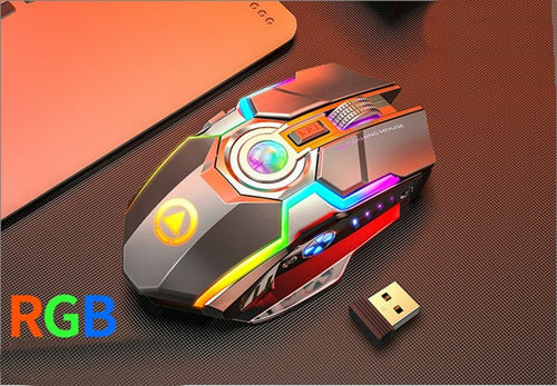 Color Wireless Gaming RGB Rechargeable Mute Button Mouse - Mag Max Mart