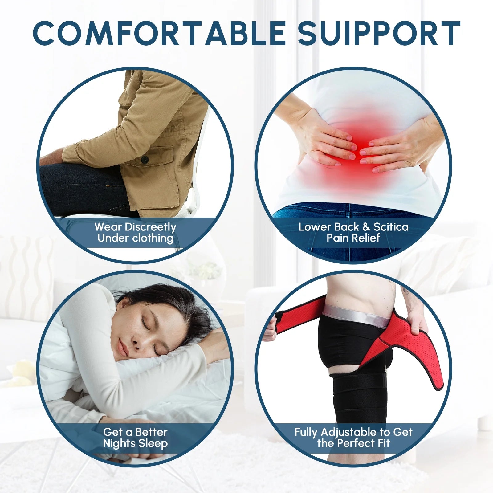 Unisex Adjustable Hip Brace Thigh Compression Sleeve - MAGM Enterprises LLC