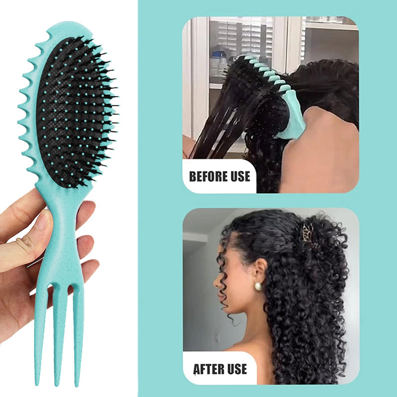 Curl Defining Bounce Hair Brush Barbershop Boar Bristle Comb Detangling Shaping Hairbrushes Professional Salon Home Styling Comb Women Hair Brush - Mag Max Mart