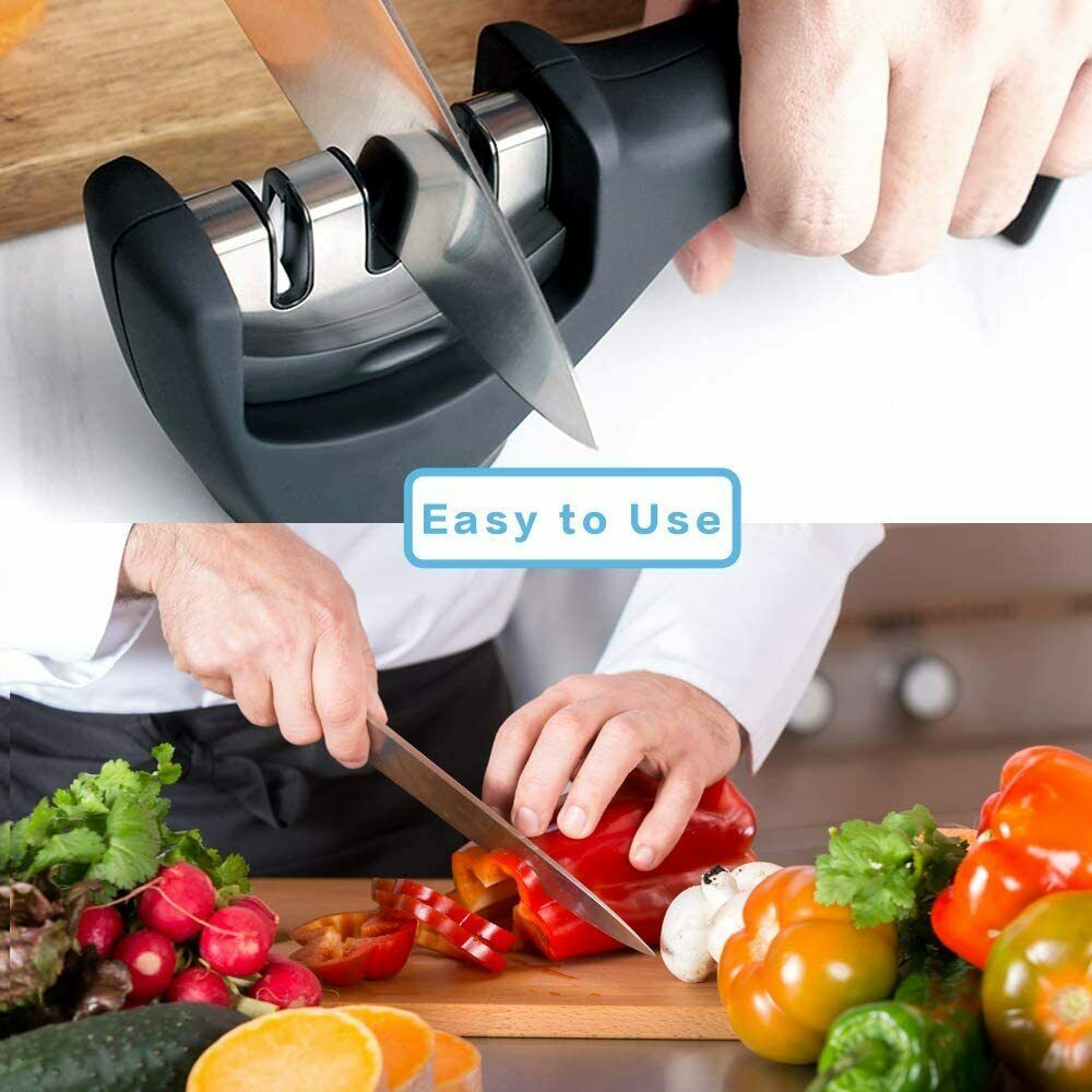 KNIFE SHARPENER Ceramic Tungsten Kitchen Knives Blade Sharpening System Tool USA - Mag Max Mart