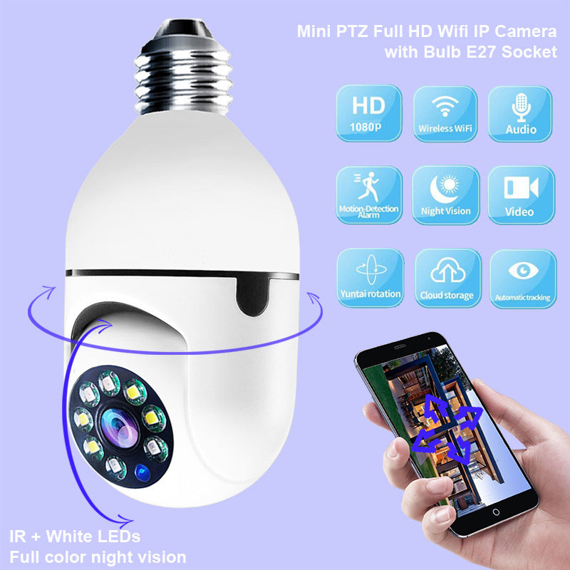 WiFi CAMERA 1080P Bulb 4X Zoom Camera E27 Home 5GWiFi Alarm Monitor - MAGM Enterprises LLC