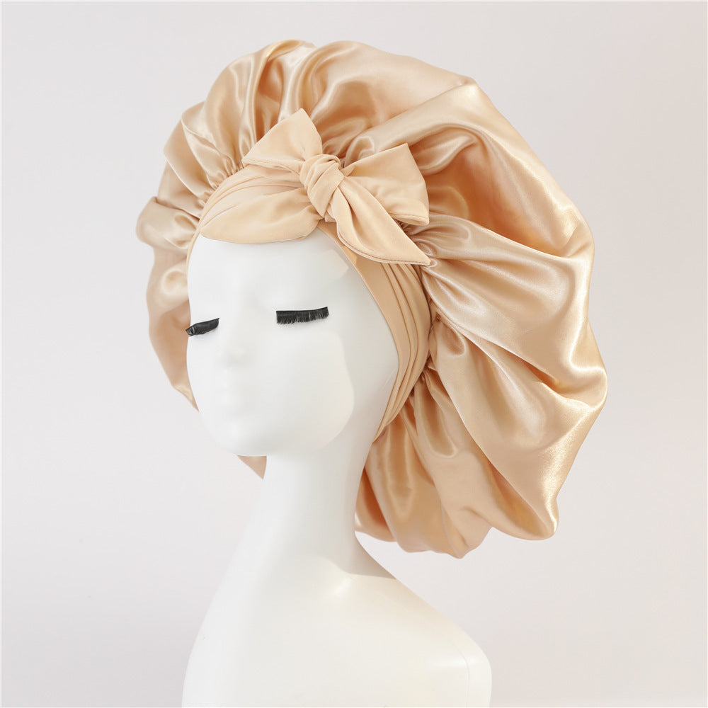 New Silk Bonnet For Sleeping Women Satin Bonnet Hair Bonnet Night Sleep Cap Scarf Wrap For Curly Hair With Tie Band For Curly Hair - MAGM Enterprises LLC