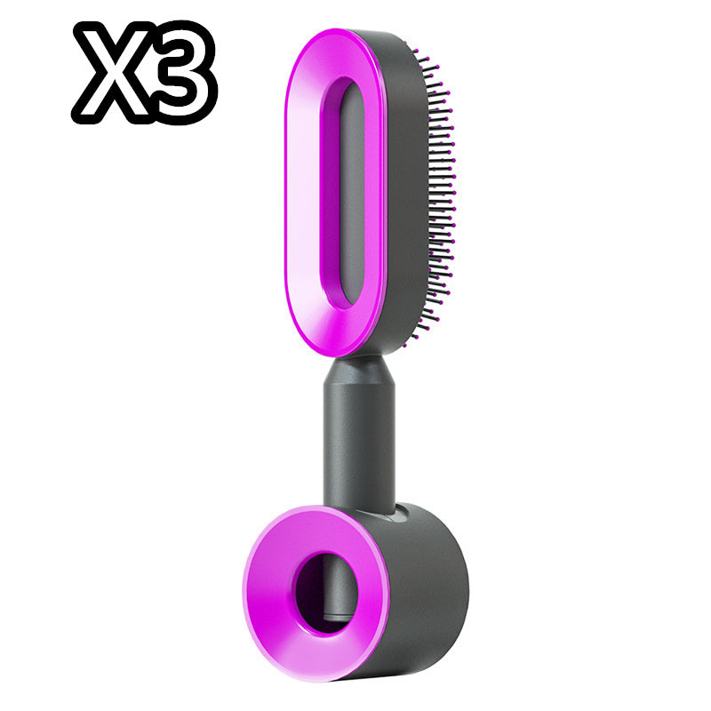 Self Cleaning Hair Brush For Women One-key Cleaning Hair Loss Airbag Massage Scalp Comb Anti-Static Hairbrush -Detangling hair brushes - Mag Max Mart