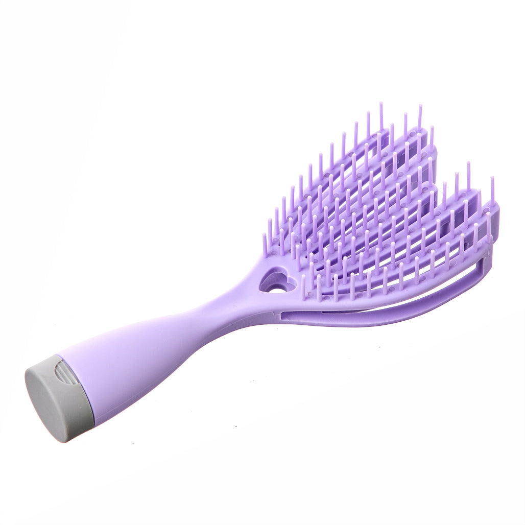 1pc Massage Hair Comb - Elastic Scalp Massage Comb, Wet Dry Dual Purpose Comb, Hollow Out Hair Brush - Haircare Heatless Tool For Women And Men - MAGM Enterprises LLC