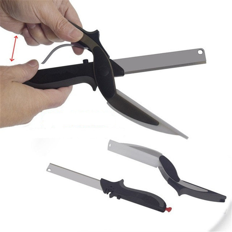 Stainless Steel Scissors Multifunctional Scissors Cutting Machine 2 In 1 Cutting Board Utility Knife - MAGM Enterprises LLC