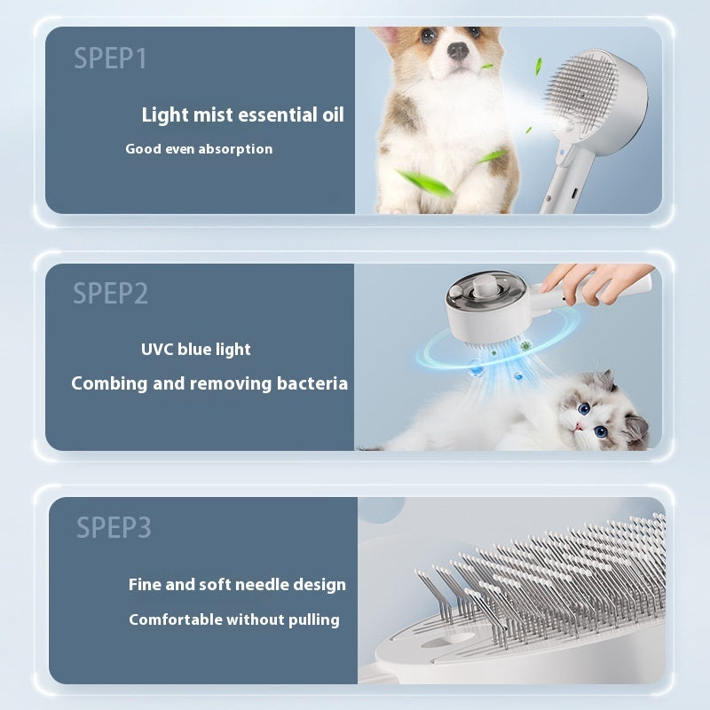 Animal Hair Remover Brush Dog And Cat Steam Brush Pet Self Cleaning Dog Brush Grooming Removes Cat Hairs Cat Dog Accessories Pet Products - Mag Max Mart