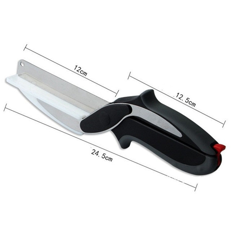 Stainless Steel Scissors Multifunctional Scissors Cutting Machine 2 In 1 Cutting Board Utility Knife - MAGM Enterprises LLC