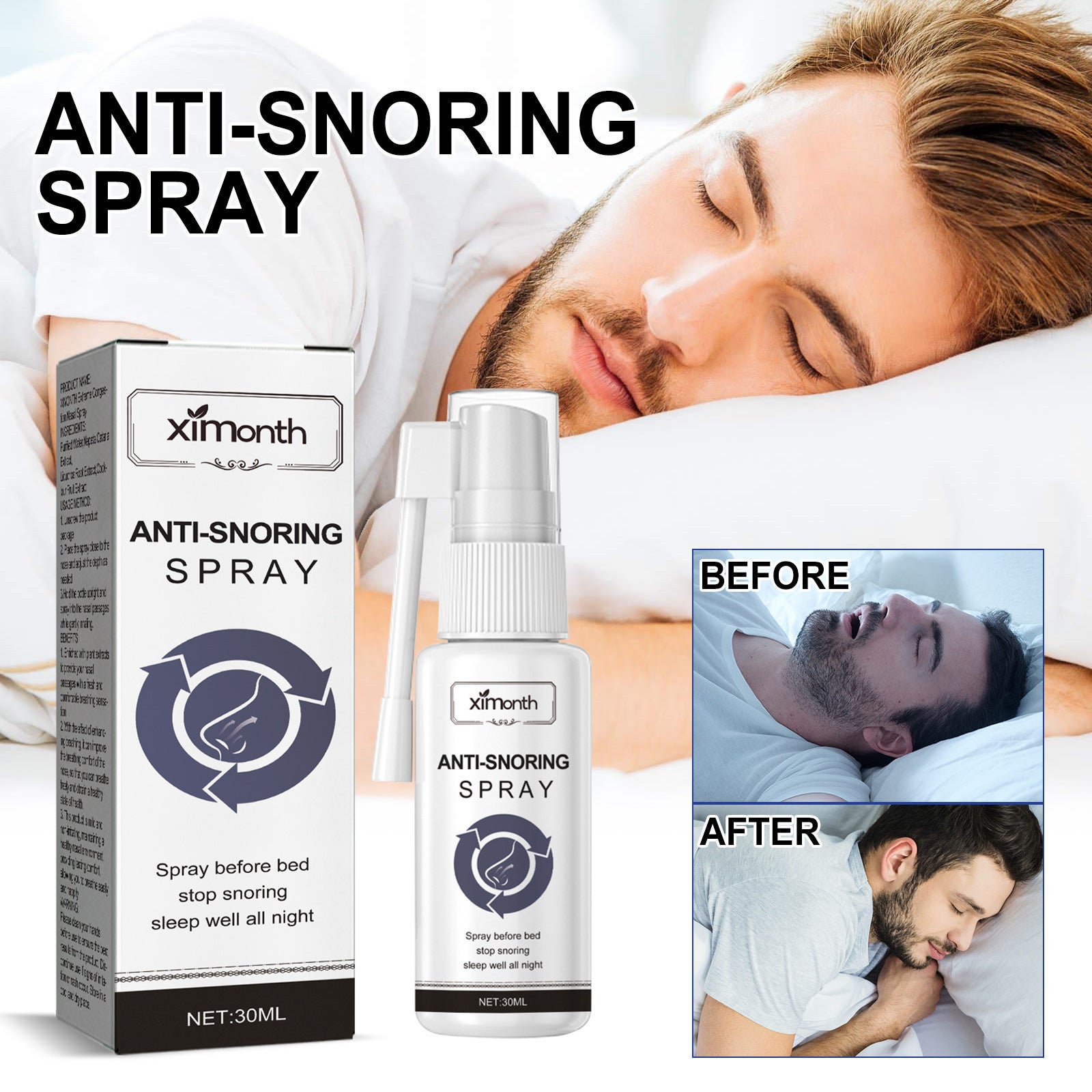 Alleviate Congestion At Night Snore Stop Snoring Nasal Care Spray - MAGM Enterprises LLC