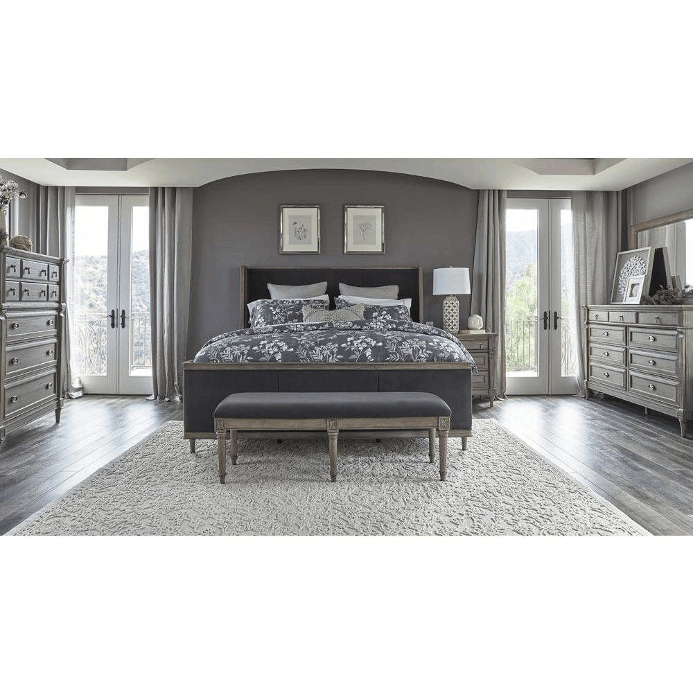 Alderwood 5-pieces Eastern King Bedroom Set French Grey - MAGM Enterprises LLC