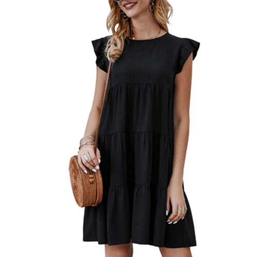 Womens Flowy Dress with Cap Sleeves Top Wear - MAGM Enterprises LLC