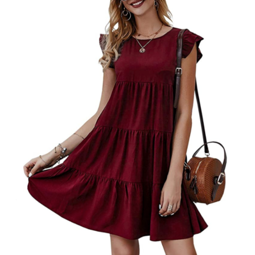 Womens Flowy Dress with Cap Sleeves Top Wear - MAGM Enterprises LLC