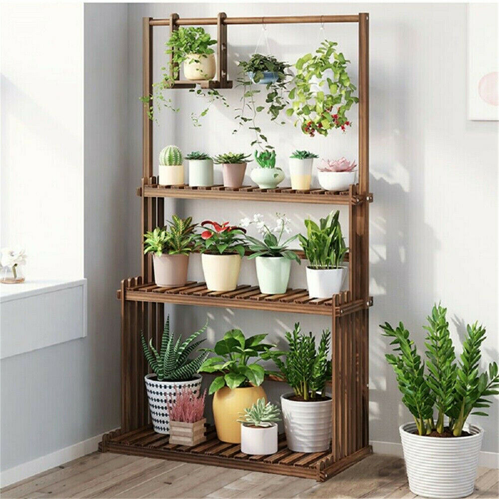 3 Tier Wooden Plant Home Decor Stand - Mag Max Mart