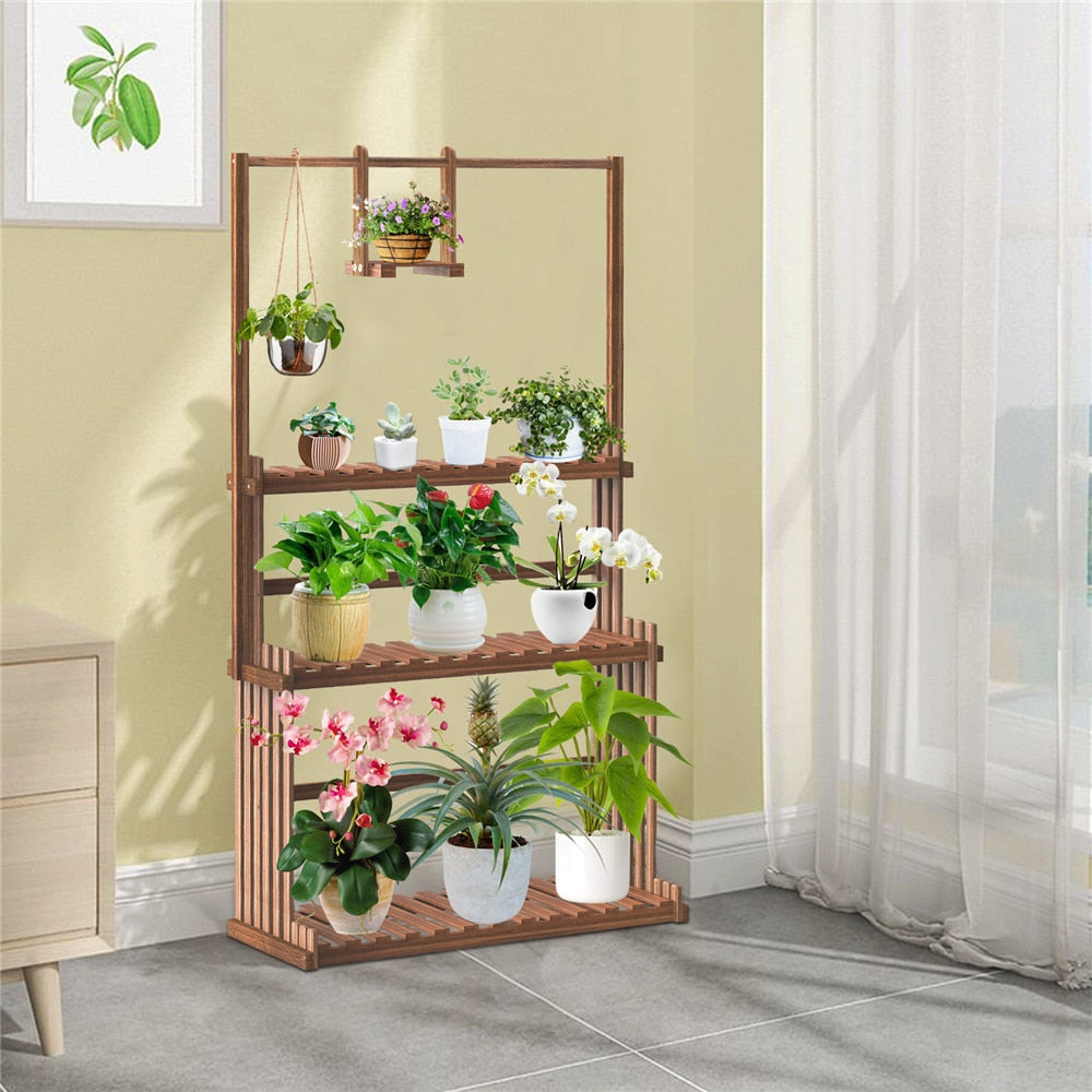 3 Tier Wooden Plant Home Decor Stand - Mag Max Mart