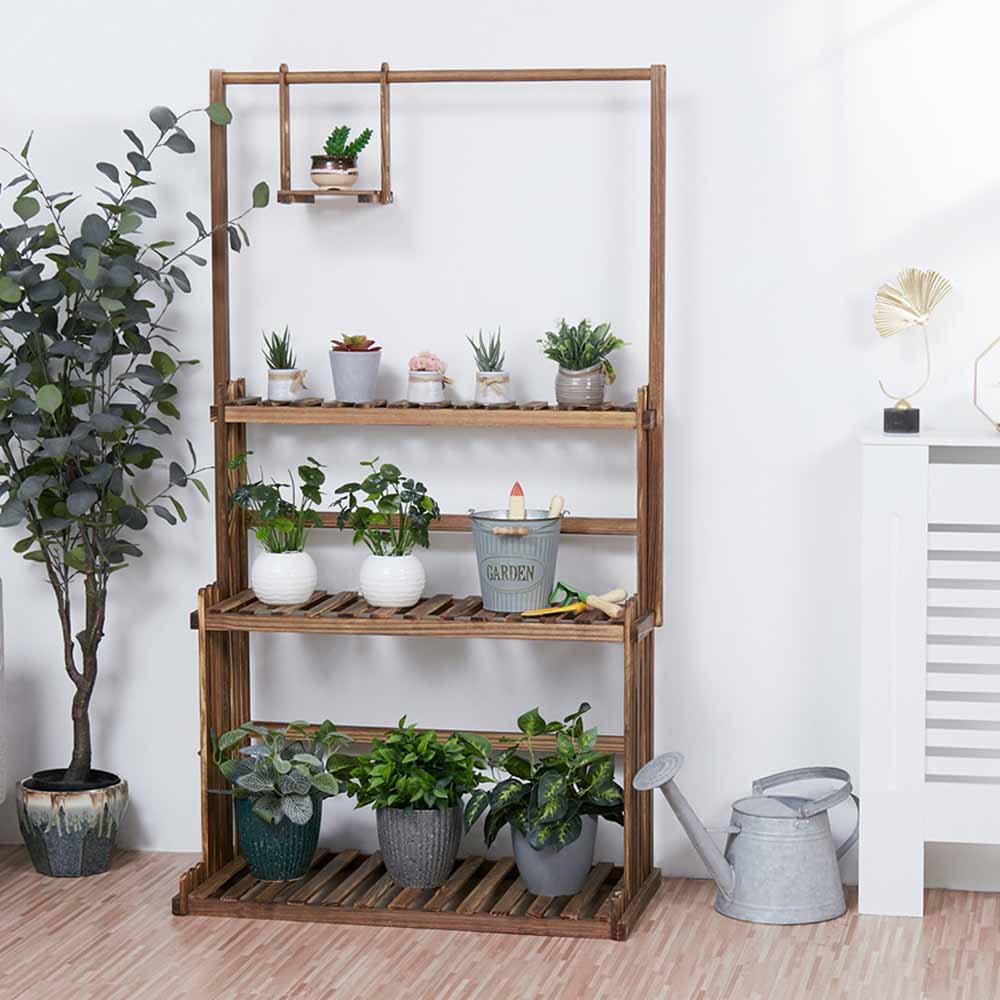 3 Tier Wooden Plant Home Decor Stand - Mag Max Mart