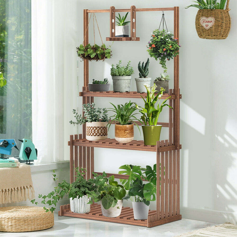 3 Tier Wooden Plant Home Decor Stand - Mag Max Mart