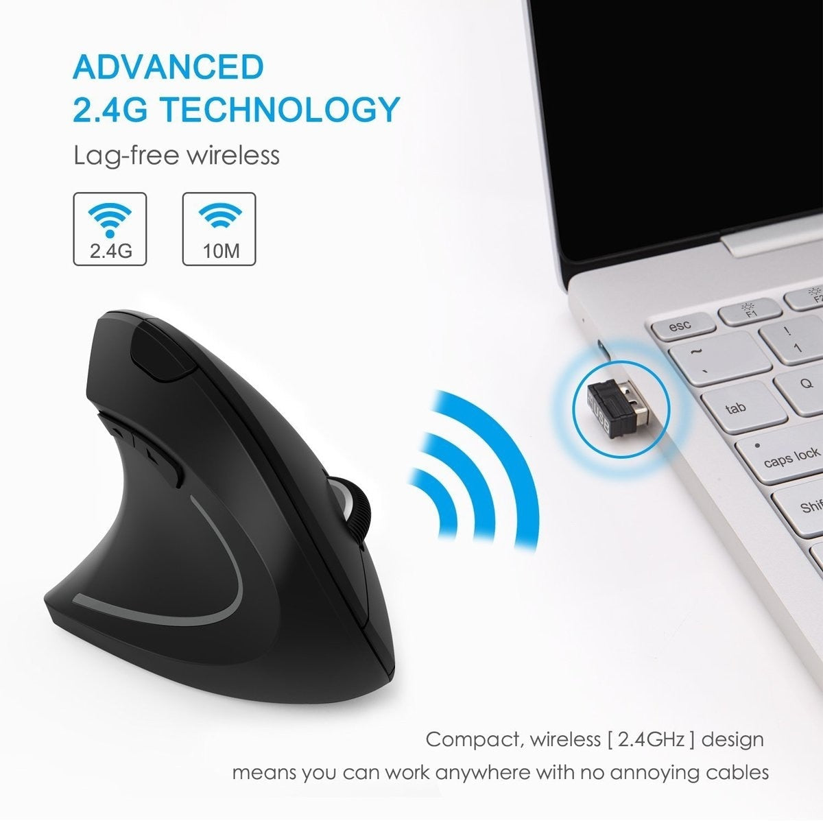 2.4G Wireless Ergonomic Vertical Mouse - Mag Max Mart