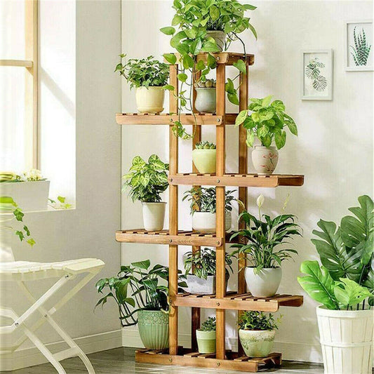 Indoor 6 Tier Wooden Plant Home Decor Stand - Plants Organizer - Mag Max Mart