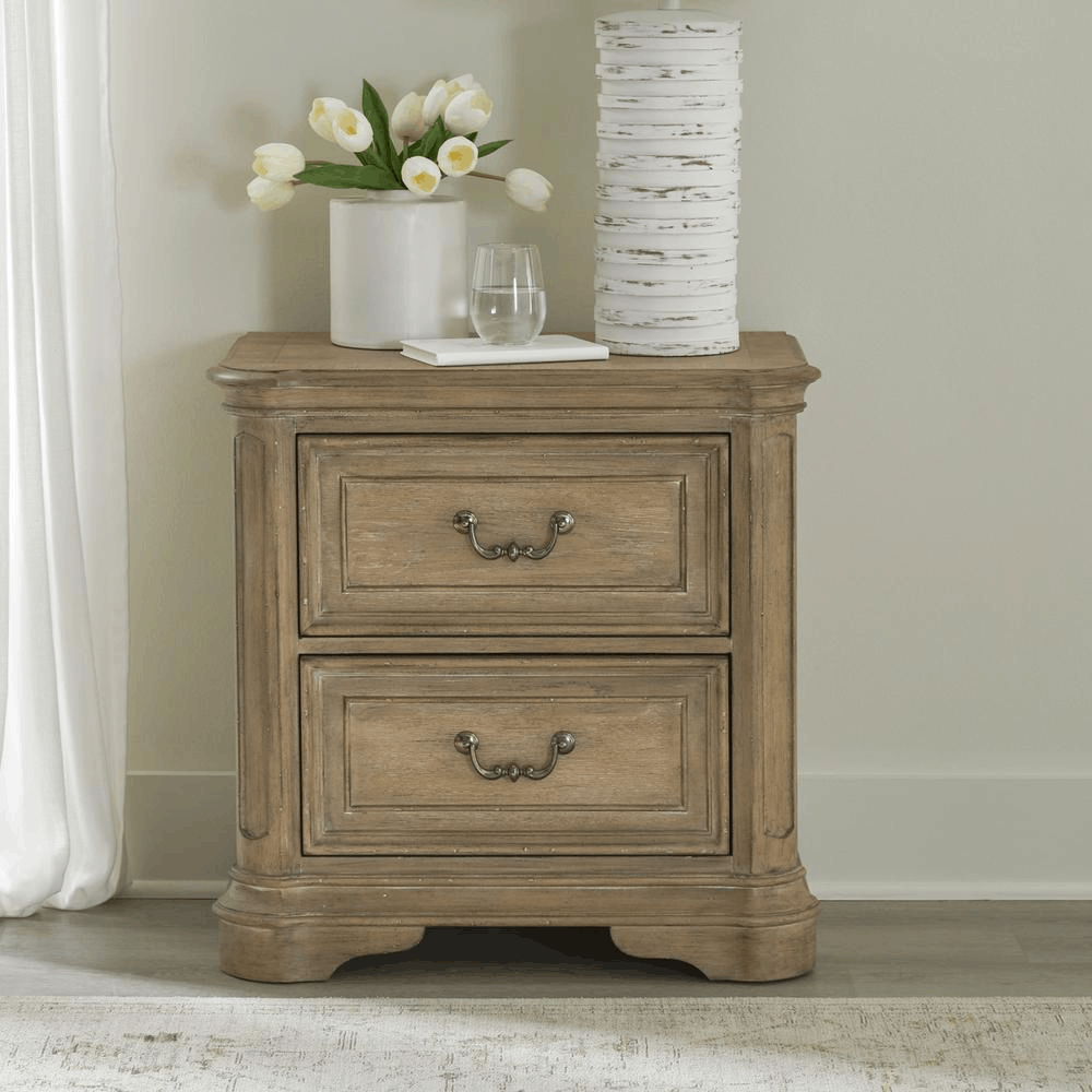 Magnolia Manor King Uph Bed, Dresser & Mirror, Night Stand - MAGM Enterprises LLC