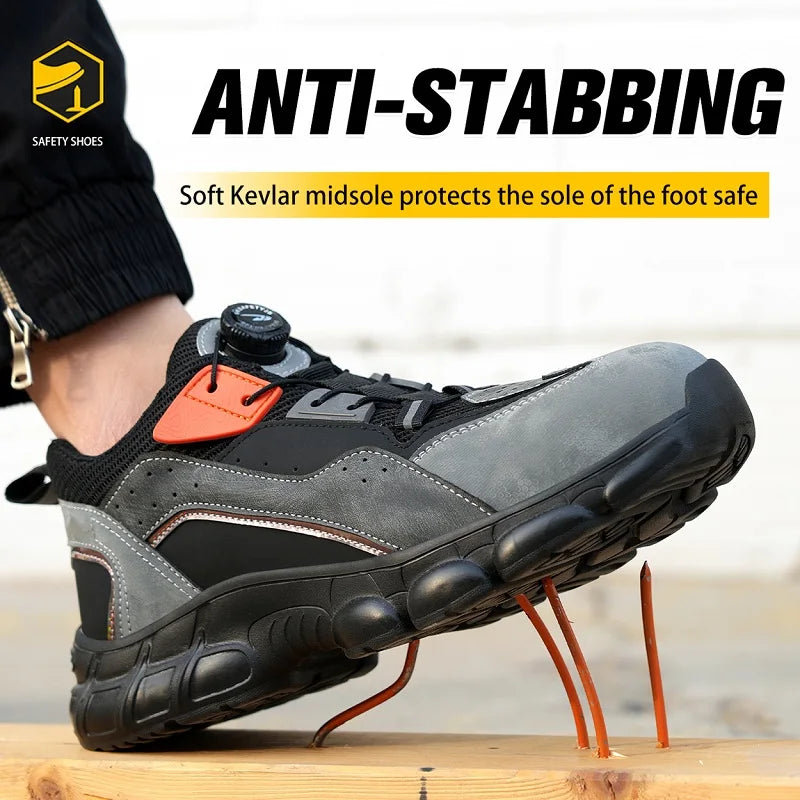 Breathable Safety Shoes Men Rotating Buttons Work Shoes Anti-smash - MAGM Enterprises LLC