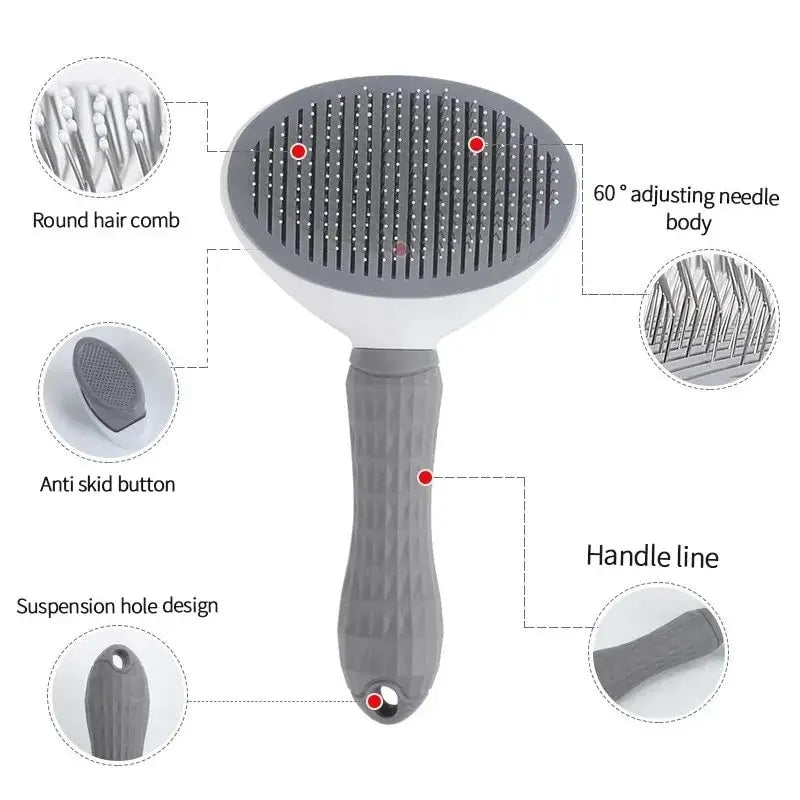 Pet Dog Brush Cat Comb Self Cleaning Pet Hair Remover Brush For Dogs Cats Grooming Tools Pets Dematting Comb Dogs Accessories - Mag Max Mart